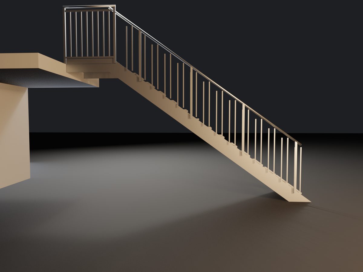 Escalier métallique droit avec palier